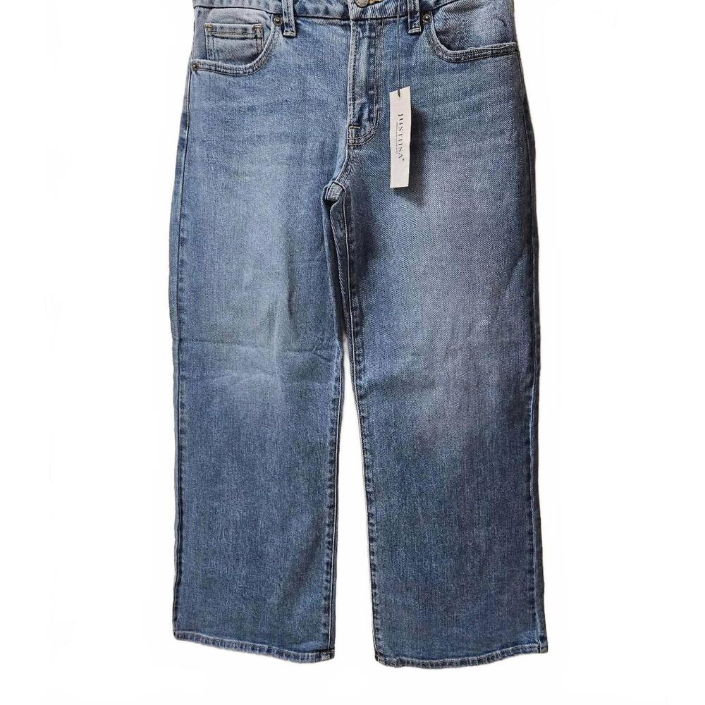 NEW JUST USA women's cropped wide leg jean in medium denim